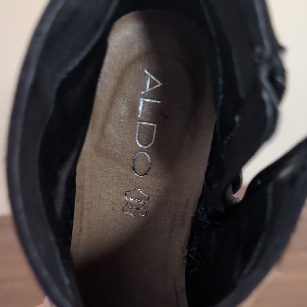 Aldo Calf Hair Leather Leopard Print Ankle Boots Size 9 - Picture 7 of 11